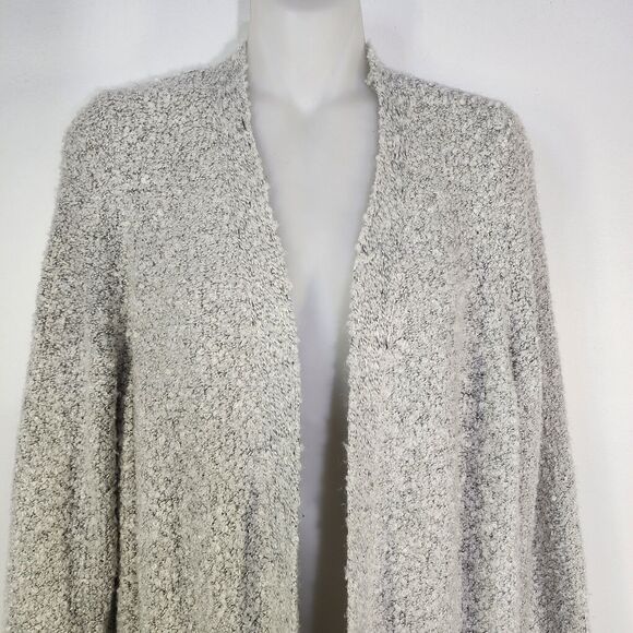 Tribekka 44 Cardigan Sweater Medium Gray Cozy Knit Open Front Pocket Long Sleeve - Picture 3 of 11